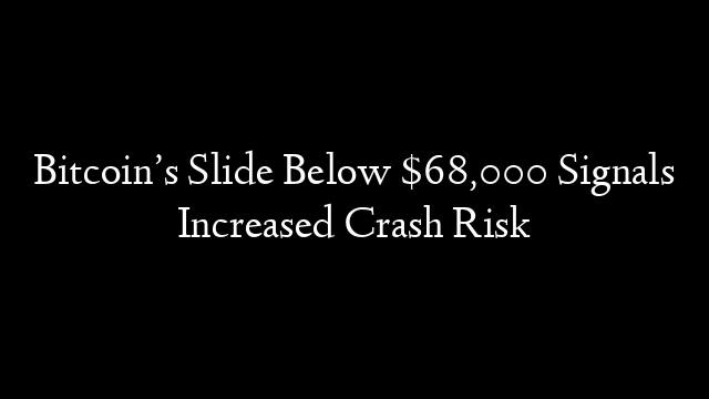 Bitcoin’s Slide Below $68,000 Signals Increased Crash Risk